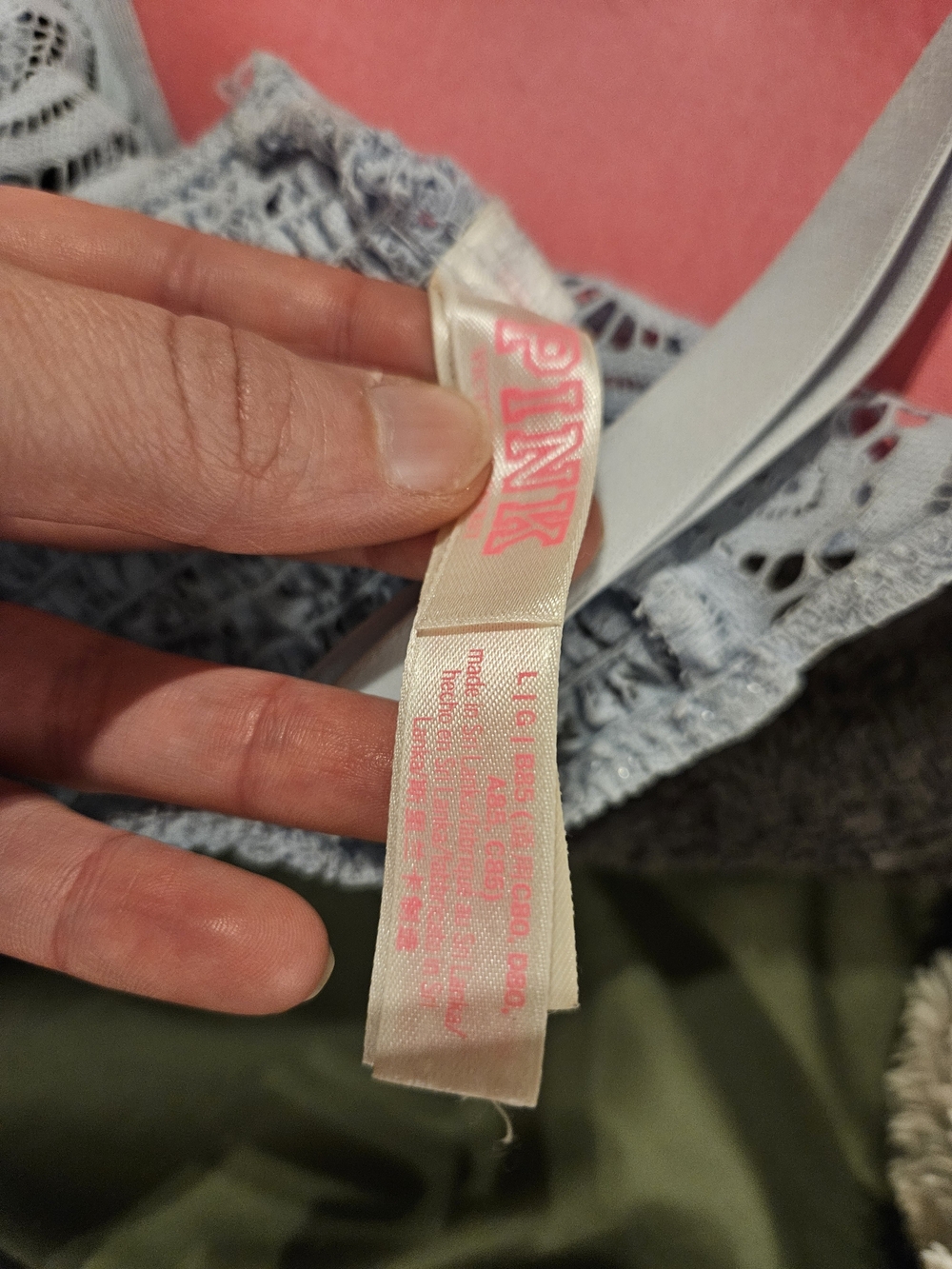 PINK Victoria's Secret Light Blue Lace Bralette